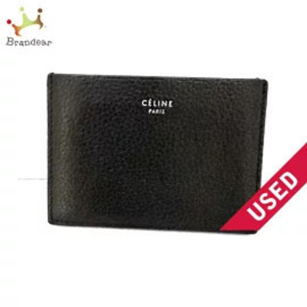 Celine Card Case Wallet Black x Yellow Leather